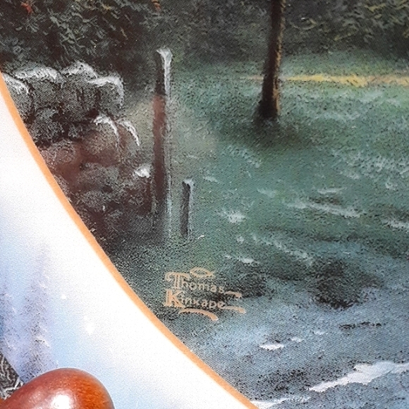 ๐*VINTAGE* LENOX ~KINKADE~ PEACEFUL RETREATS "MOONLIT LANE" WALL PLATE #517 A - Picture 4 of 12